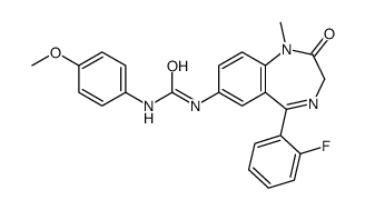 1-[5-(2-fluorophenyl)-1-methyl-2-oxo-3H-1,4-benzodiazepin-7-yl]-3-(4-methoxyphenyl)urea Structure