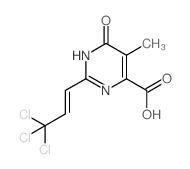 5-methyl-6-oxo-2-[(E)-3,3,3-trichloroprop-1-enyl]-3H-pyrimidine-4-carboxylic acid structure