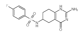 N-(2-amino-4-oxo-5,6,7,8-tetrahydro-1H-quinazolin-6-yl)-4-fluoro-benzenesulfonamide结构式