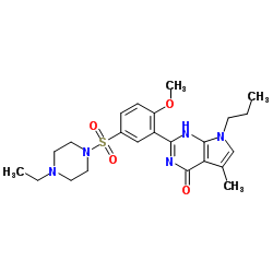 2-[5-(4-Ethyl-piperazine-1-sulfonyl)-2-methoxy-phenyl]-5-methyl-7-propyl-3,7-dihydro-pyrrolo[2,3-d]pyrimidin-4-one结构式