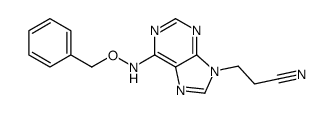 3-[6-(phenylmethoxyamino)purin-9-yl]propanenitrile Structure