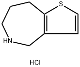 5,6,7,8-四氢-4H-噻吩并[3,2-C]氮杂卓盐酸盐结构式