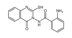 O-amino-N-[2-mercapto-4-oxo-3-(4H)-quinazolinyl]-benzamide结构式