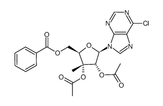 6-chloro-9H-(2,3-di-O-acetyl-5-O-benzoyl-3-C-methyl-β-D-ribofuranosyl)purine Structure