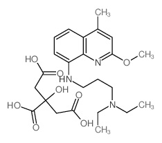 N,N-diethyl-N-(2-methoxy-4-methyl-quinolin-8-yl)propane-1,3-diamine; 2-hydroxypropane-1,2,3-tricarboxylic acid Structure