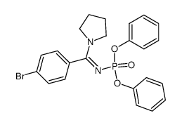 [1-(4-Bromo-phenyl)-1-pyrrolidin-1-yl-meth-(Z)-ylidene]-phosphoramidic acid diphenyl ester结构式