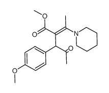 methyl (E)-3-(4-methoxyphenyl)-4-oxo-2-(1-(piperidin-1-yl)ethylidene)pentanoate Structure
