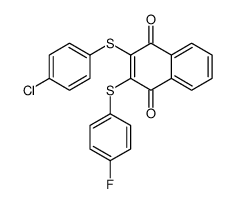 2-(4-chlorophenyl)sulfanyl-3-(4-fluorophenyl)sulfanylnaphthalene-1,4-dione Structure