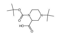 1-(tert-Butoxycarbonyl)-4-tert-butylpiperazine-2-carboxylic acid结构式