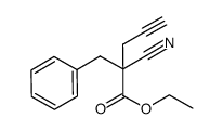 2-benzyl-2-cyano-pent-4-ynoic acid ethyl ester结构式