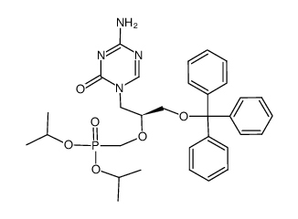 1-{(2S)-2-[(diisopropoxyphosphoryl)methoxy-3-(triphenylmethoxy)]propyl}-5-azacytosine结构式