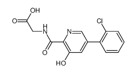 {[5-(2-Chlorophenyl)-3-hydroxypyridine-2-carbonyl]amino}-acetic acid Structure