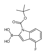 2-Borono-4-fluoro-1H-indole-1-carboxylic acid 1-(1,1-dimethylethyl) ester Structure