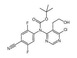 1,1-dimethylethyl [6-chloro-5-(2-hydroxyethyl)-4-pyrimidinyl](4-cyano-2,5-difluorophenyl)carbamate结构式