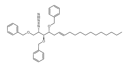 1,1',1"--{[(2S,3S,4R,6E/Z)-2-azidooctadec-6-ene-1,3,4-triyl]tris(oxymethanediyl)}tribenzene Structure