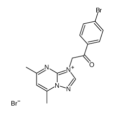 3-[2-(4-Bromo-phenyl)-2-oxo-ethyl]-5,7-dimethyl-[1,2,4]triazolo[1,5-a]pyrimidin-3-ium; bromide结构式