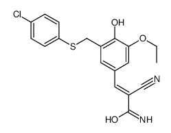 (E)-3-[3-[(4-chlorophenyl)sulfanylmethyl]-5-ethoxy-4-hydroxyphenyl]-2-cyanoprop-2-enamide结构式