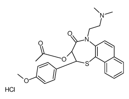 [(2S,3S)-5-[2-(dimethylamino)ethyl]-2-(4-methoxyphenyl)-4-oxo-2,3-dihydrobenzo[i][1,5]benzothiazepin-3-yl] acetate,hydrochloride Structure