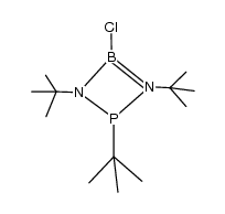 1,2,3-tri-tert-butyl-4-chloro-1,3,2,4-diazaphosphaboretidine结构式