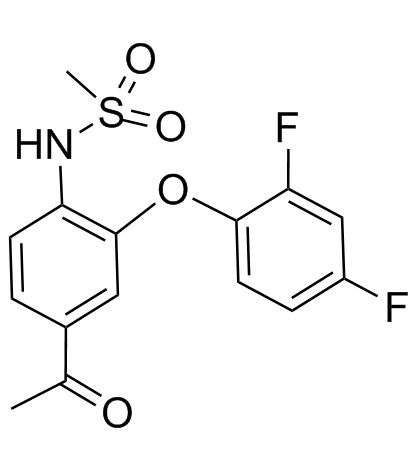N-[4-乙酰基-2-(2,4-二氟苯氧基)苯基]-甲烷磺酰胺结构式