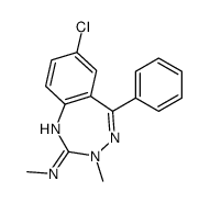 7-chloro-N,3-dimethyl-5-phenyl-1,3,4-benzotriazepin-2-amine结构式