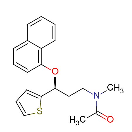 N-methyl-N-[3-(naphthalene-1-yloxy)-3-(thiophen-2-yl)propyl]acetamide结构式