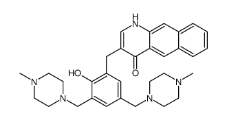 3-[[2-hydroxy-3,5-bis[(4-methylpiperazin-1-yl)methyl]phenyl]methyl]-1H-benzo[g]quinolin-4-one结构式