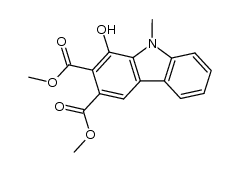 dimethyl 1-hydroxy-9-methyl-9H-carbazole-2,3-dicarboxylate结构式