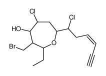 3-(bromomethyl)-5-chloro-7-(1-chlorohex-3-en-5-ynyl)-2-ethyloxepan-4-ol Structure