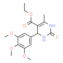 4-methyl-2-thioxo-6-(3,4,5-trimethoxyphenyl)-3,6-dihydro-1H-pyrimidine-5-carboxylic acid ethyl ester结构式