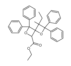 ethyl 3-ethyl-3-methyl-2,2,7,7-tetraphenyl-1,6-dioxaspiro[3.3]heptane-5-carboxylate结构式