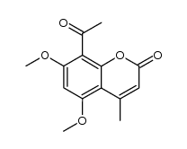 8-acetyl-5,7-dimethoxy-4-methyl-coumarin结构式