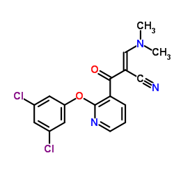 (2E)-2-{[2-(3,5-Dichlorophenoxy)-3-pyridinyl]carbonyl}-3-(dimethylamino)acrylonitrile结构式