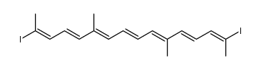 (2E,4E,6E,8E,10E,12E,14E)-2,15-diiodo-6,11-dimethylhexadeca-2,4,6,8,10,12,14-heptaene结构式