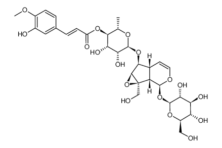 6-O-<α-L-(4-isoferuloyl)-rhamnopyranosyl>-catalpol结构式