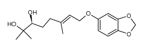 (S,E)-8-(benzo[d][1,3]dioxol-5-yloxy)-2,6-dimethyloct-6-ene-2,3-diol结构式
