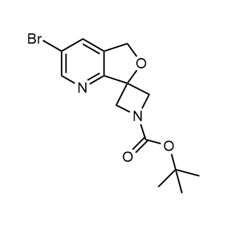 3-溴螺[5H-呋喃[3,4-b]吡啶-7,3-氮杂环丁烷]-1-羧酸叔丁酯结构式