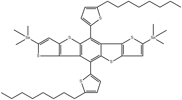 2,7-双(三甲基锡基)-5,10-双(4-辛基噻吩基)苯并[1,2-b:4,5-b]二噻吩并[3,2-b]噻吩图片