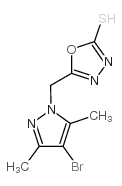 5-[(4-bromo-3,5-dimethylpyrazol-1-yl)methyl]-3H-1,3,4-oxadiazole-2-thione Structure