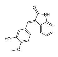 3-[(3-hydroxy-4-methoxyphenyl)methylidene]-1H-indol-2-one结构式