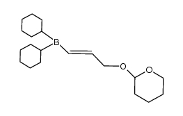 (E)-dicyclohexyl(3-((tetrahydro-2H-pyran-2-yl)oxy)prop-1-en-1-yl)borane结构式