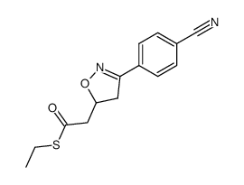 [3-(4-cyano-phenyl)-4,5-dihydro-isoxazol-5-yl]-thioacetic acid ethyl ester Structure