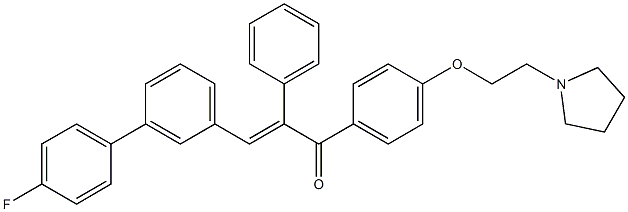 3-(4-Fluorophenyl)-α-phenyl-4'-[2-(1-pyrrolidinyl)ethoxy]chalcone结构式