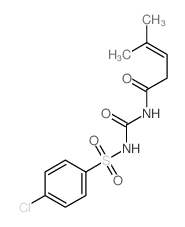 3-Pentenamide,N-[[[(4-chlorophenyl)sulfonyl]amino]carbonyl]-4-methyl- Structure
