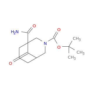 tert-butyl 1-carbamoyl-9-oxo-3-azabicyclo[3.3.1]nonane-3-carboxylate structure