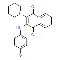 2-((4-bromophenyl)amino)-3-(piperidin-1-yl)naphthalene-1,4-dione Structure