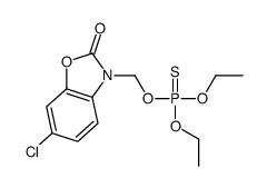 6-chloro-3-(diethoxyphosphinothioyloxymethyl)-1,3-benzoxazol-2-one结构式