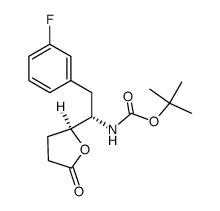 5-[(1S)-N-Boc-amino-(2S)-(3-fluorophenyl)ethyl]dihydrofuran-2-one结构式