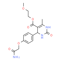 2-methoxyethyl 4-[4-(2-amino-2-oxoethoxy)phenyl]-6-methyl-2-oxo-1,2,3,4-tetrahydropyrimidine-5-carboxylate结构式