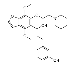 3-[3-[4,7-dimethoxy-6-(2-piperidin-1-ylethoxy)-1-benzofuran-5-yl]-3-hydroxypropyl]phenol结构式